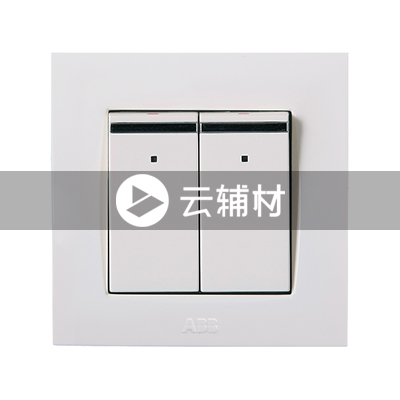 AU16253-WW 二位单控带装饰线带灯开关 10AX