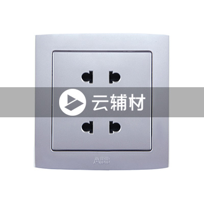 AL212-S二位二极扁圆两用插座（银色） 10A