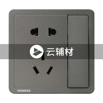 西门子致琦月银灰10A 二三极插座带单控开关