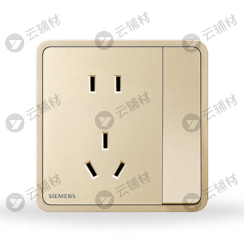 西门子睿绎星辉银10A联体二三极插座带双控开关