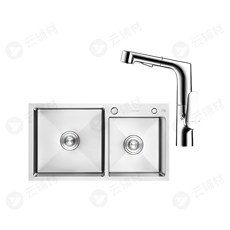 恒洁厨房操作台多功能水槽洗菜盆304不锈钢78*43cm